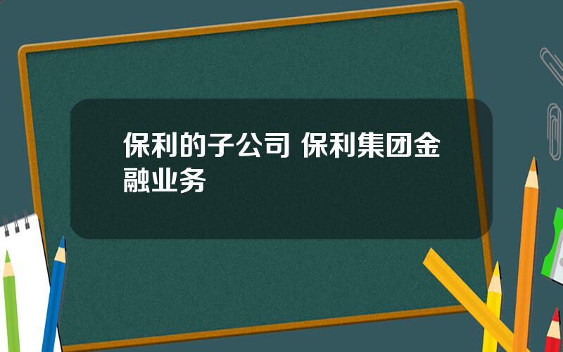 保利的子公司 保利集团金融业务